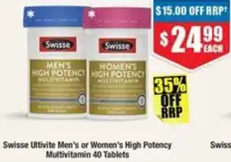 Chemist Warehouse Swisse Ultivite Men's or Women's High Potency Multivitamin offer