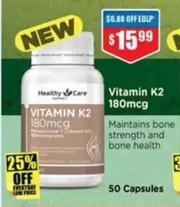 Chemist Warehouse Vitamin K2 1 Maintains bone strength and bone health offer
