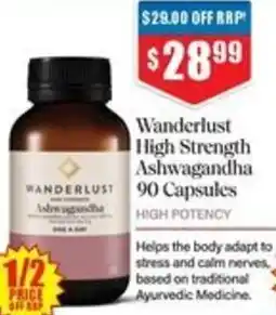 Chemist Warehouse Wanderlust High Strength Ashwagandha offer