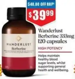 Chemist Warehouse Wanderlust Berberine offer