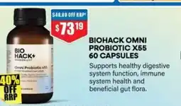 Chemist Warehouse Biohack omni probiotic x55 60 capsules offer