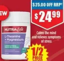 Chemist Warehouse NUTRA Life L-Theanine +Magnesium offer