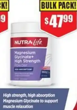 Chemist Warehouse NUTRA Life Magnesium Glycinate+ High Strength offer