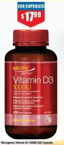Chemist Warehouse Microgenics Vitamin D3 1000IU offer