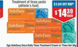 Chemist Warehouse Ego SolvEasy Once Daily Tinea Treatment Cream or Tinea Gel offer
