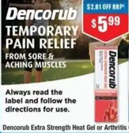 Chemist Warehouse Dencorub Extra Strength Heat Gel offer