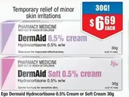 Chemist Warehouse Ego Dermaid Hydrocortisone 0.5% Cream or Soft Cream offer