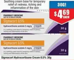 Chemist Warehouse Sigmacort Hydrocortisone Cream offer