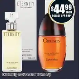 Chemist Warehouse CK Eternity or Obsession offer
