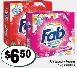 Friendly Grocer Fab laundry powder varieties offer