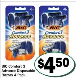 Friendly Grocer Bic comfort 3 advance disposable razors offer