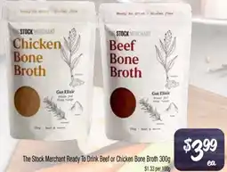 Farmer Jack's The stock merchant ready to drink beef or chicken bone broth offer