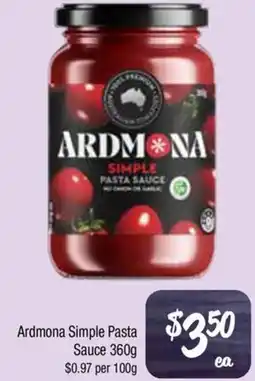 Farmer Jack's Ardmona simple pasta sauce offer