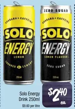 Farmer Jack's Solo energy drink offer