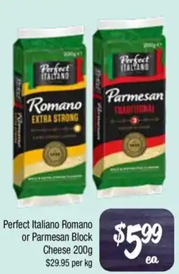 Farmer Jack's Perfect italiano romano or parmesan block cheese offer