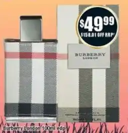 Chemist Warehouse Burberry london edp offer