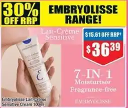 Chemist Warehouse Embryolisse lait creme sensitive cream offer