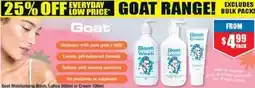 Chemist Warehouse Goat moisturising wash, lotion or cream offer