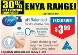 Chemist Warehouse Enya body wash milk and honey offer