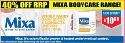 Chemist Warehouse Mixa niacinamide bright moisturizing anti-dark spot cream offer