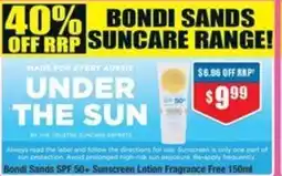 Chemist Warehouse bondi sands spf 50+ sunscreen lotion fragrance free offer