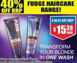 Chemist Warehouse Fudge Professional Clean Blonde Purple Toning Shampoo & Conditioner offer