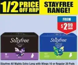 Chemist Warehouse Stayfree All Nights Extra Long with Wings offer