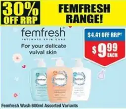 Chemist Warehouse Femfresh Wash 600ml Assorted Variants offer