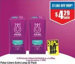 Chemist Warehouse Poise Liners Extra Long offer