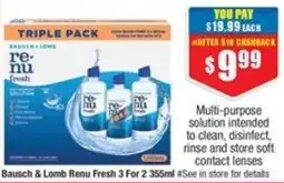Chemist Warehouse Bausch & Lomb Renu Fresh 3 For 2 offer