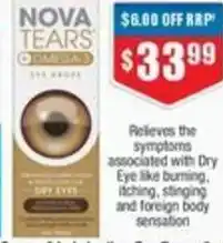 Chemist Warehouse Nova Tears Preservative Free or + Omega3 Lubricating Eye Drops offer