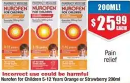 Chemist Warehouse Nurofen for Children 5-12 Years Orange or Strawberry offer