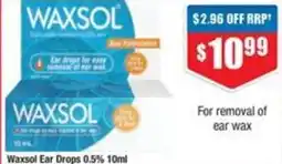 Chemist Warehouse Waxsol Ear Drops 0.5% offer