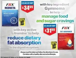 Chemist Warehouse FBX Reducta 40 Tablets or Fat Absorber offer