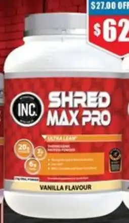 Chemist Warehouse Shred max pro Vanilla flavour offer