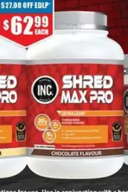 Chemist Warehouse Shred max pro chocolate flavour offer