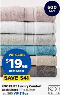 Spotlight KOO ELITE Luxury Comfort Bath Sheet offer