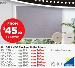 Spotlight ALL ORLANDO Blockout Roller Blinds offer