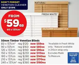 Spotlight 50mm Timber Venetian Blinds offer