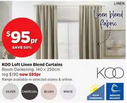 Spotlight KOO Loft Linen Blend Curtains offer