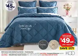 Spotlight KOO Verona Satin Quilted Coverlet Set offer