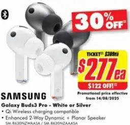 The Good Guys SAMSUNG Galaxy Buds3 Pro - White or Silver offer