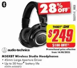 The Good Guys M50XBT Wireless Studio Headphones offer
