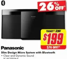 The Good Guys Panasonic Slim Design Micro System with Bluetooth offer