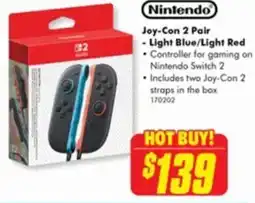 The Good Guys Nintendo Joy-Con 2 Pair - Light Blue/Light Red offer