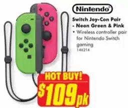 The Good Guys Nintendo Switch Joy-Con Pair - Neon Green & Pink offer