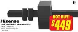 The Good Guys Hisense 5.1Ch Dolby Atmos 580W Soundbar offer