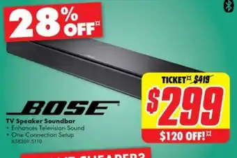 The Good Guys BOSE TV Speaker Soundbar offer