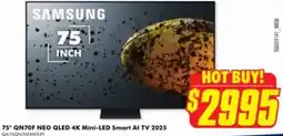 The Good Guys 75" QN70F NEO QLED 4K Mini-LED Smart AI TV 2025 offer