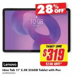 The Good Guys Lenovo Idea Tab 11" 2.5K 256GB Tablet with Pen offer